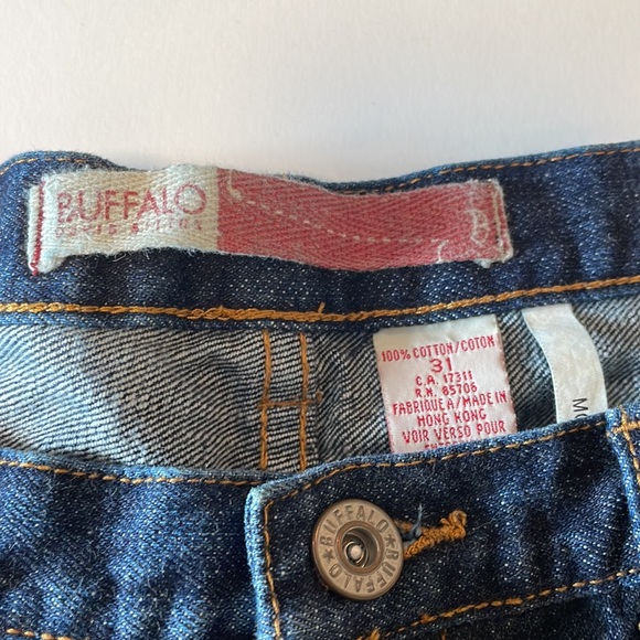 90s Vintage - Buffalo Rust Washed Low Waist Flare Jeans 100% Cotton - No Stretch - Picture 6 of 6